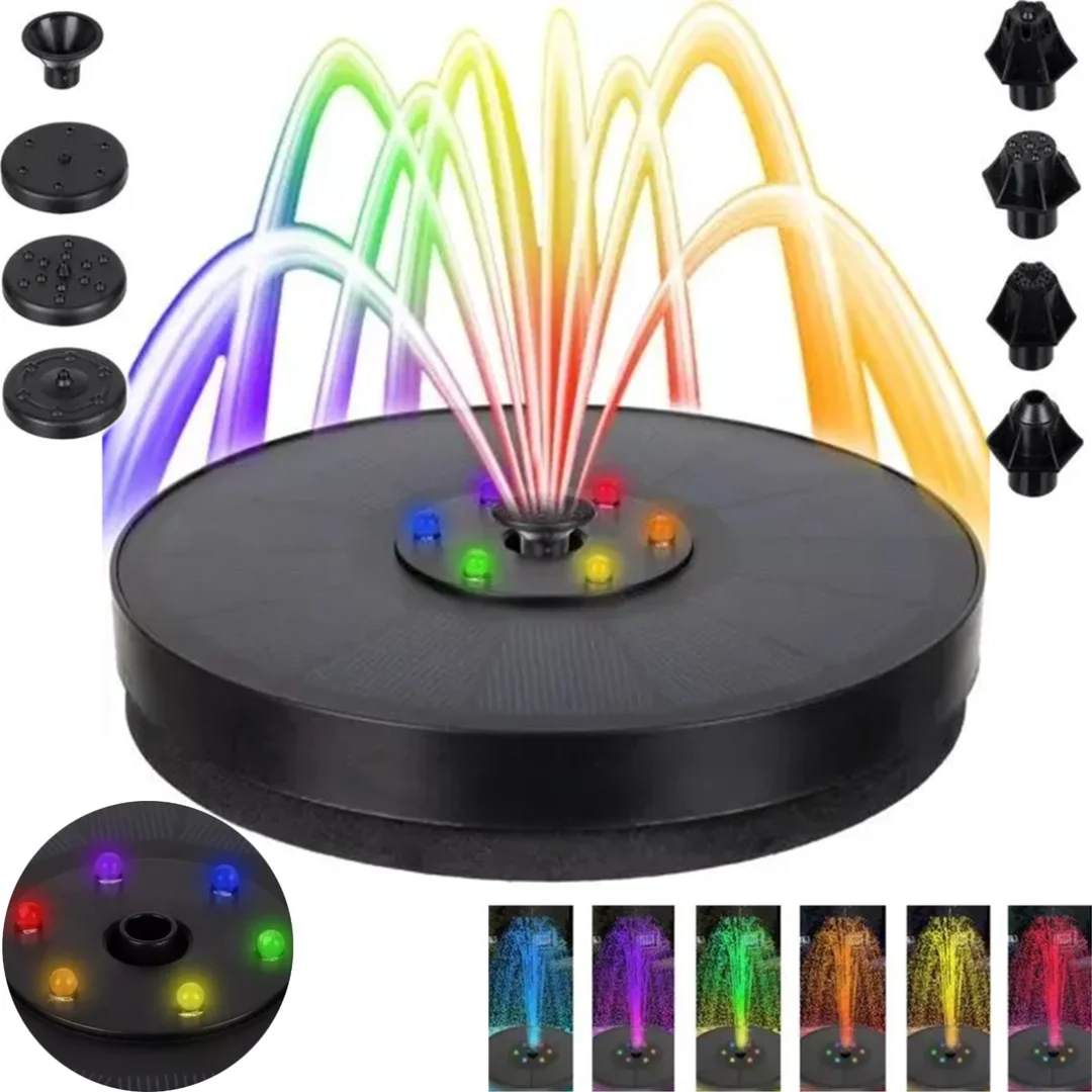 Fontanna Solarna Ogrodowa LED RGB Pływająca Moc 3 W 180 L/H 23227 — zdjęcie 2