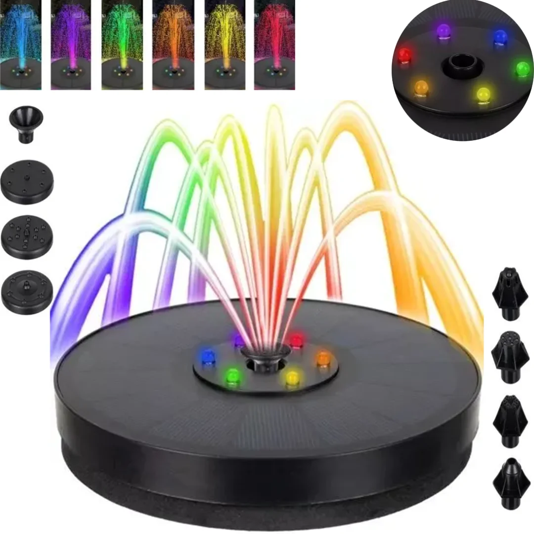 Fontanna Solarna Ogrodowa LED RGB Pływająca Moc 3 W 180 L/H 23227 — zdjęcie 3
