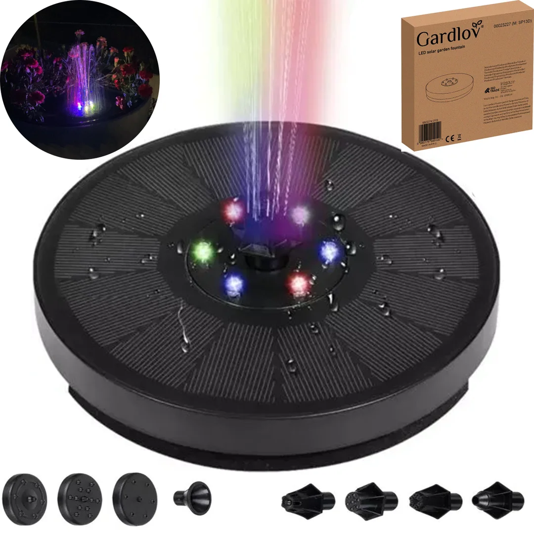 Fontanna Solarna Ogrodowa LED RGB Pływająca Moc 3 W 180 L/H 23227 — zdjęcie 4