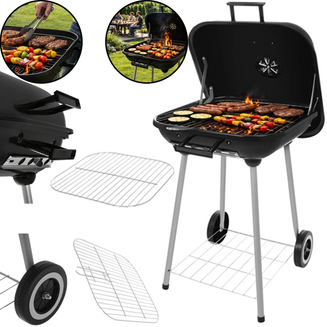 Grill Ogrodowy Z Pokrywą 53x77x46cm Kaminer — zdjęcie 3