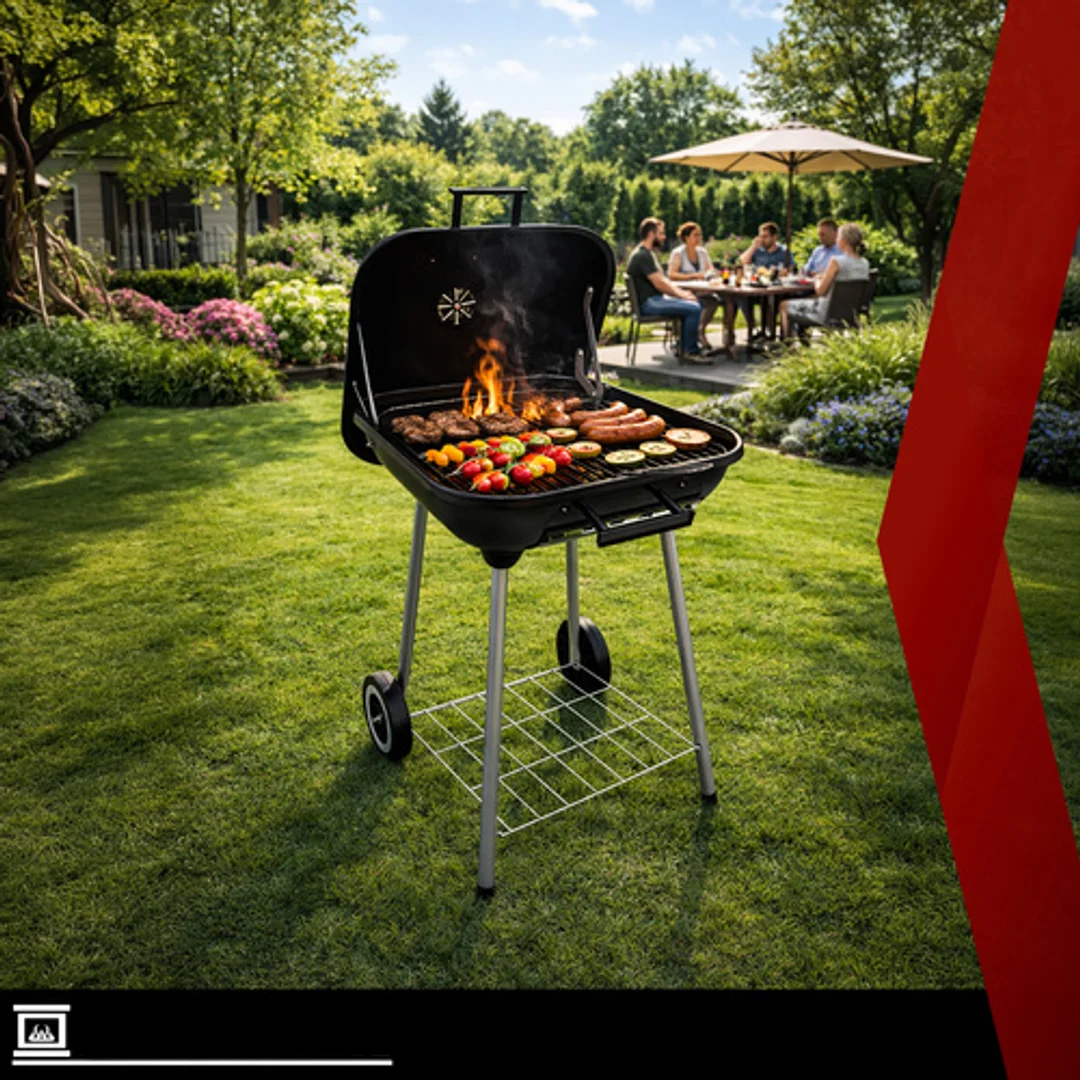 Grill Ogrodowy Z Pokrywą 53x77x46cm Kaminer — zdjęcie 9