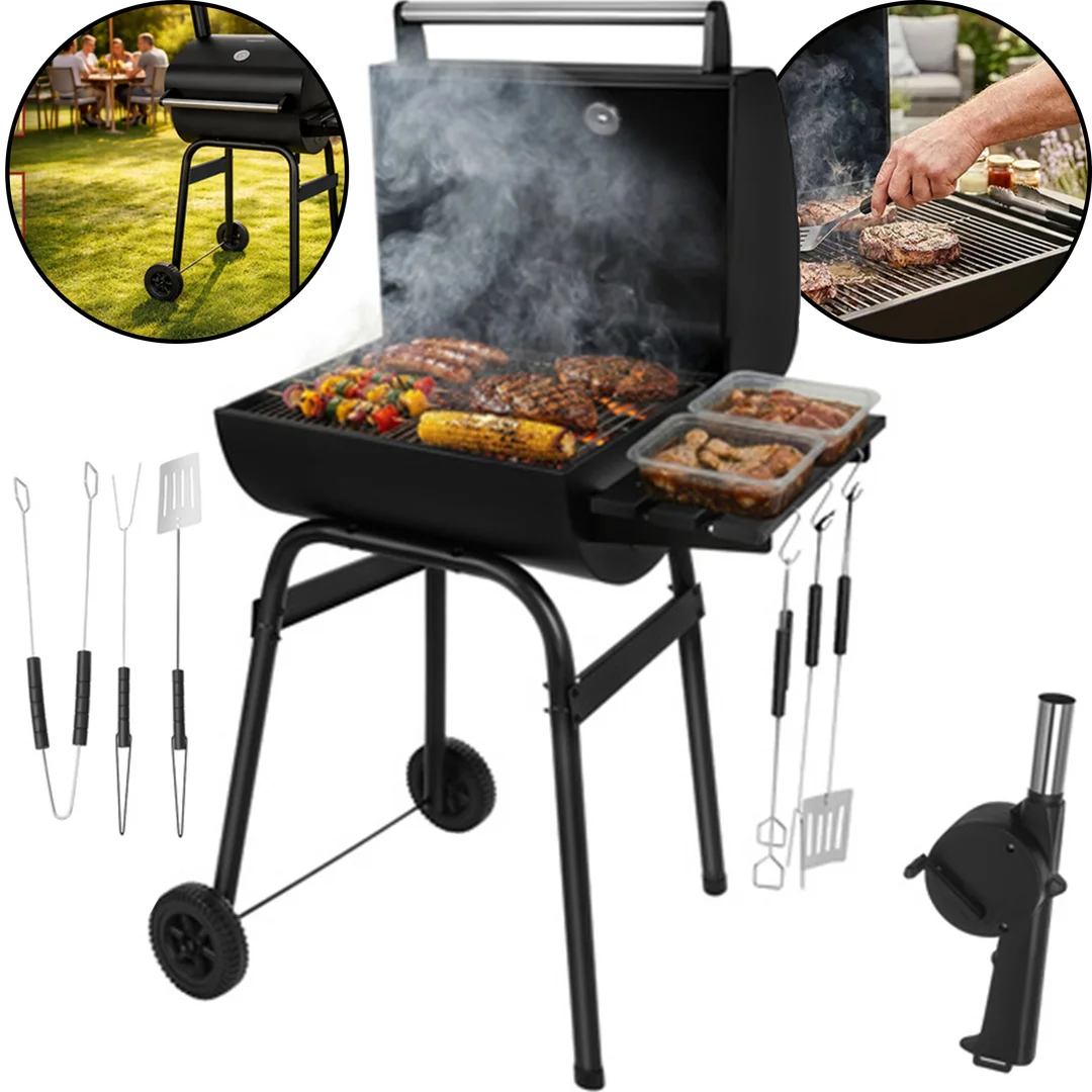 Grill Ogrodowy Z Pokrywą 82x51x117cm Kaminer — zdjęcie 2