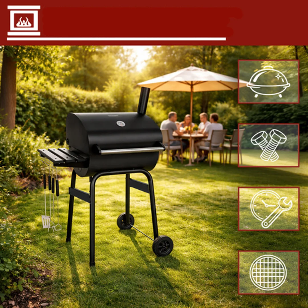 Grill Ogrodowy Z Pokrywą 82x51x117cm Kaminer — zdjęcie 5