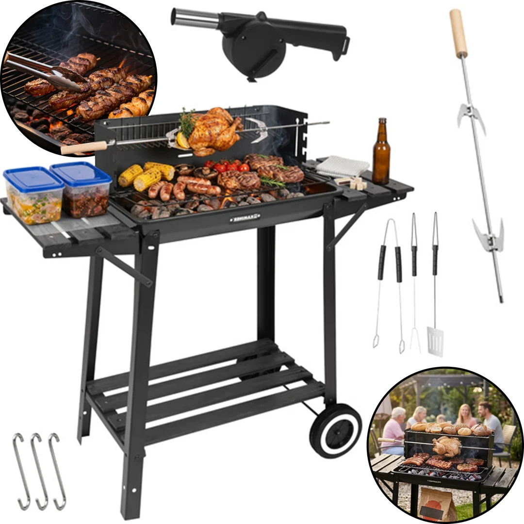 Grill Ogrodowy Z Rożnem 93x41x86cm Kaminer — zdjęcie 2