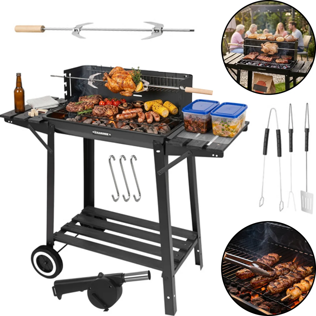 Grill Ogrodowy Z Rożnem 93x41x86cm Kaminer — zdjęcie 3