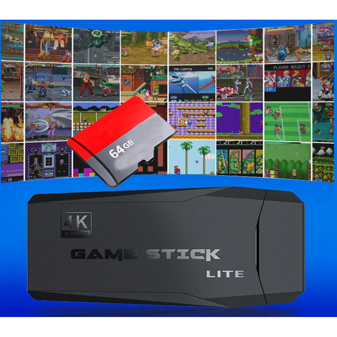 Konsola Do Gier Retro TV Hal Star 2 Pady Bezprzewodowe HDMI 64GB 20000 Gier — zdjęcie 16