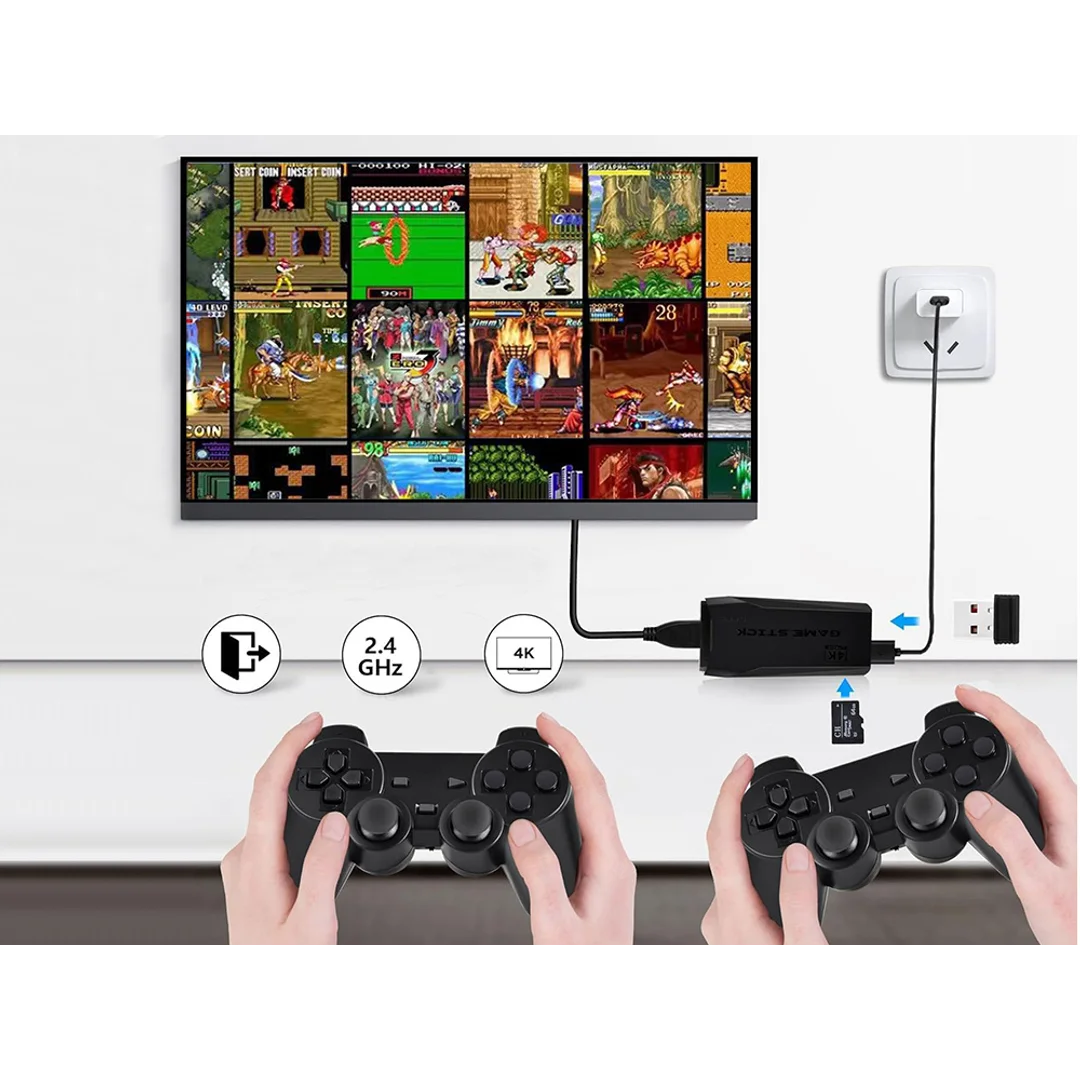 Konsola Do Gier Retro TV Hal Star 2 Pady Bezprzewodowe HDMI 64GB 20000 Gier — zdjęcie 17