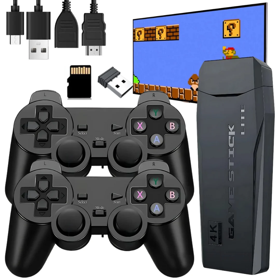 Konsola Do Gier Retro TV Hal Star 2 Pady Bezprzewodowe HDMI 64GB 20000 Gier — zdjęcie 20