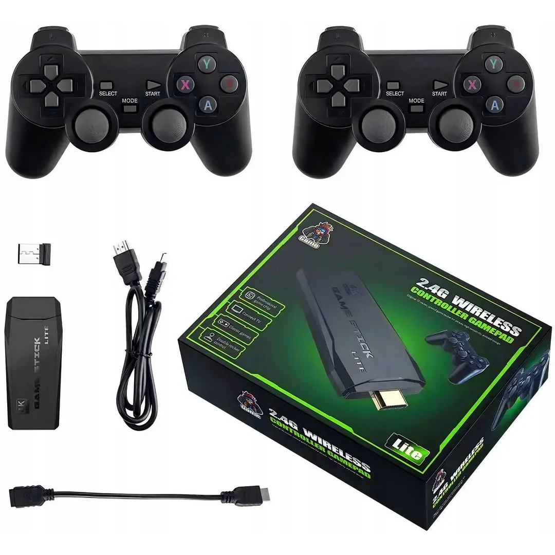 Konsola Do Gier Retro TV Hal Star 2 Pady Bezprzewodowe HDMI 64GB 20000 Gier — zdjęcie 4