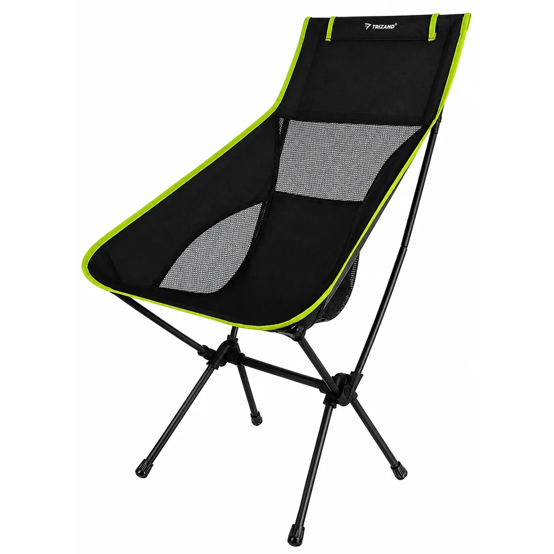 Krzesło Wędkarskie Składane Czarne Z Pokrowcem 41x52x86cm 120kg TRIZAND 27778 — zdjęcie 2