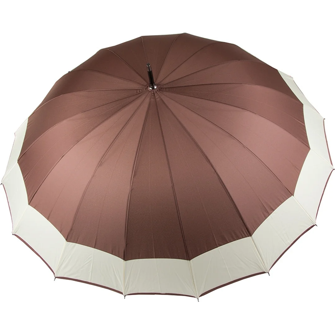 Parasol Długi Elegancki XXL 16 Drutów Brązowy 25016_BR — zdjęcie 12