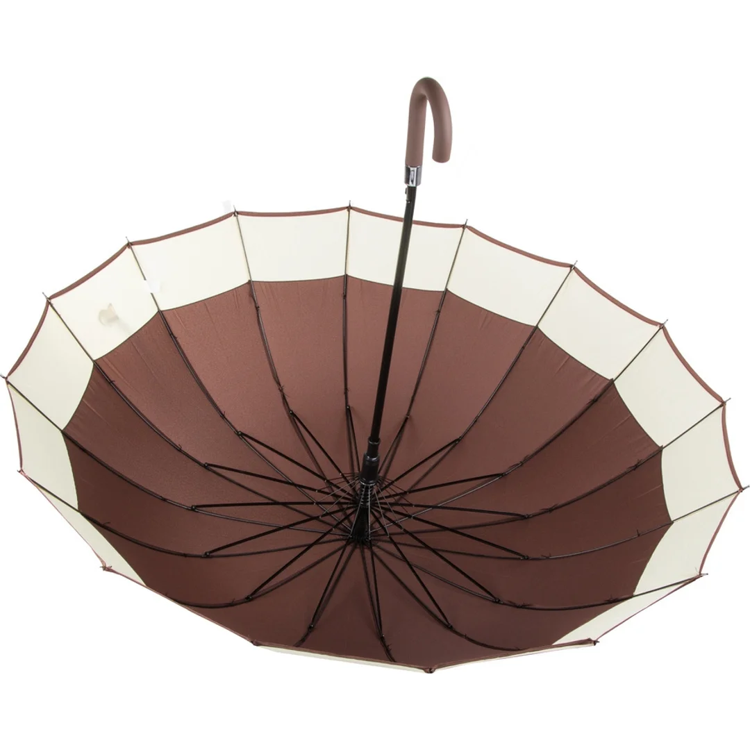 Parasol Długi Elegancki XXL 16 Drutów Brązowy 25016_BR — zdjęcie 13