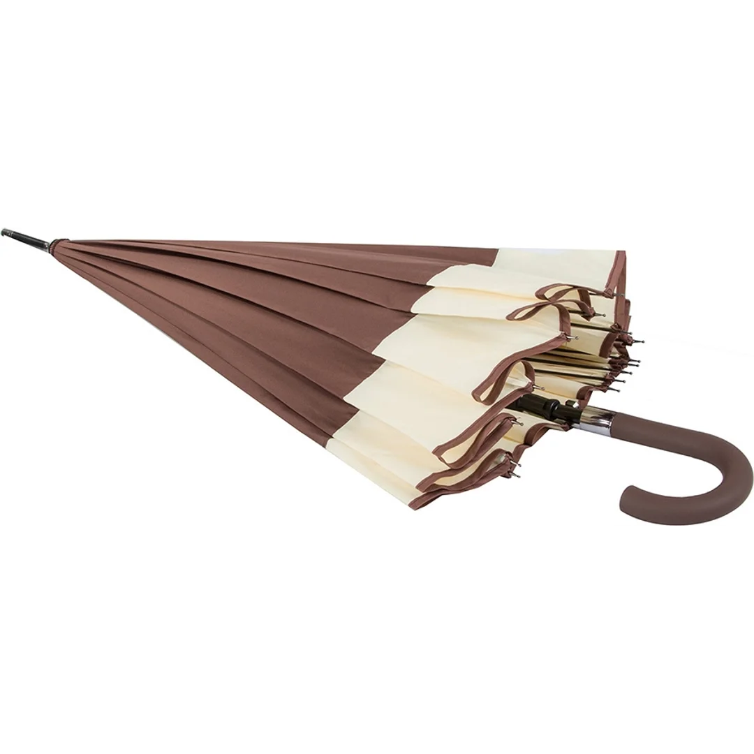 Parasol Długi Elegancki XXL 16 Drutów Brązowy 25016_BR — zdjęcie 14