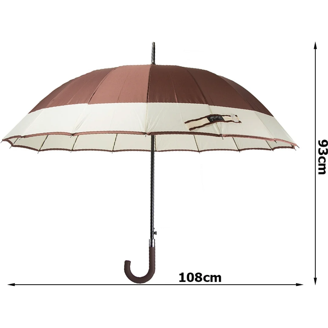 Parasol Długi Elegancki XXL 16 Drutów Brązowy 25016_BR — zdjęcie 16