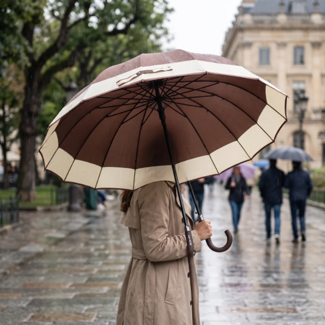 Parasol Długi Elegancki XXL 16 Drutów Brązowy 25016_BR — zdjęcie 6