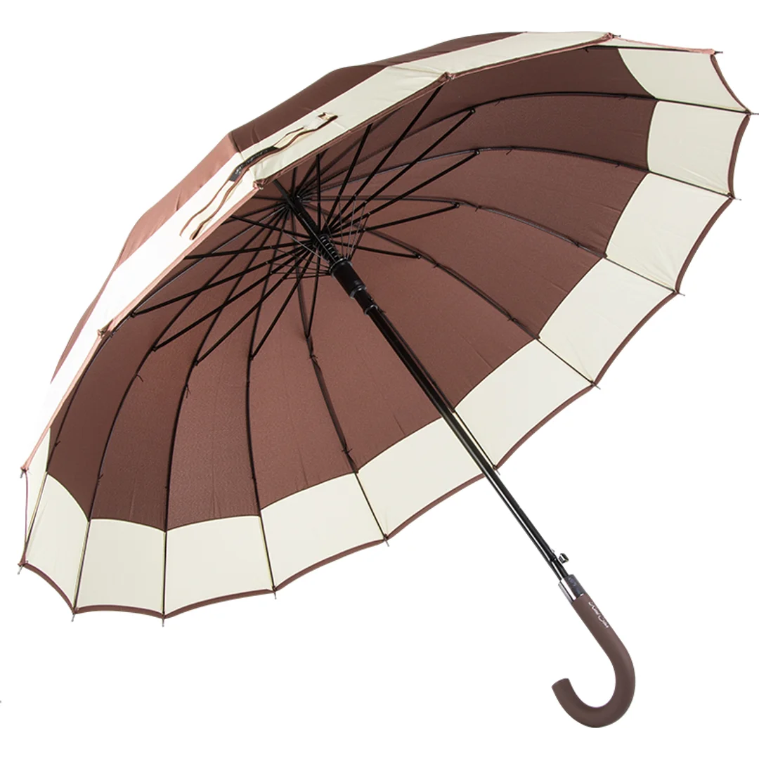 Parasol Długi Elegancki XXL 16 Drutów Brązowy 25016_BR — zdjęcie 10