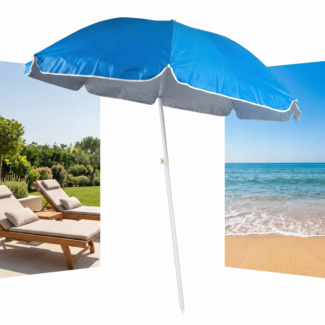 Parasol Plażowy Ogrodowy Balkonowy Duży XXl Z Filtrem UV 210cm Składany 14416 — zdjęcie 16