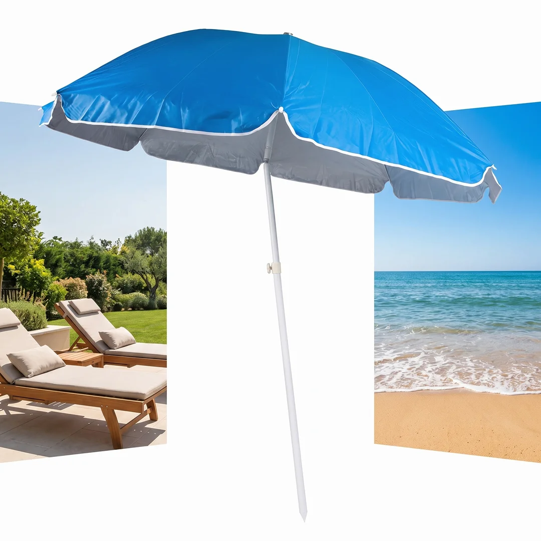 Parasol Plażowy Ogrodowy Balkonowy Duży XXl Z Filtrem UV 210cm Składany 14416 — zdjęcie 4