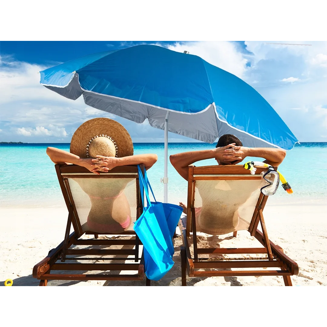 Parasol Plażowy Ogrodowy Balkonowy Duży XXl Z Filtrem UV 210cm Składany 14416 — zdjęcie 7