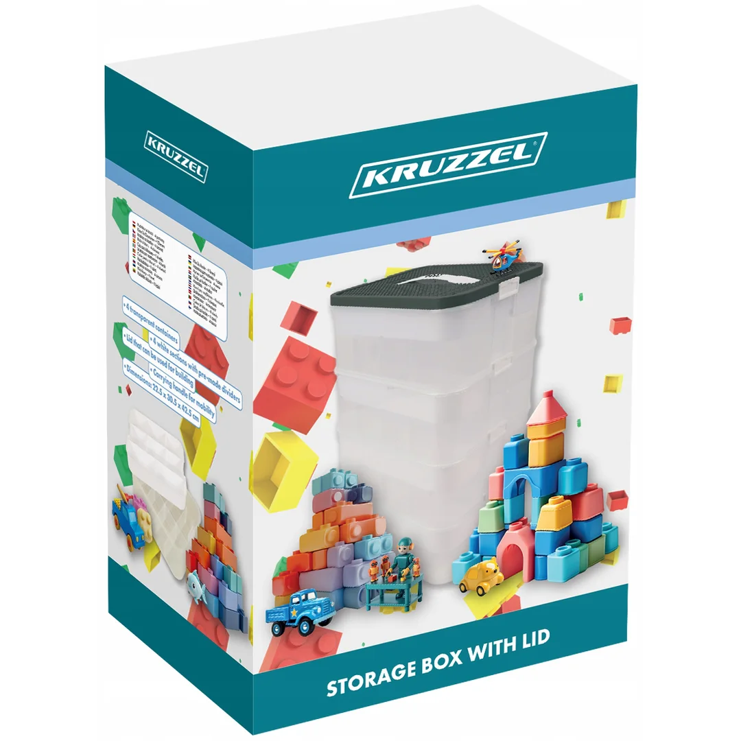 Pudełko Na Klocki- 4 Poziomy 29L Kruzzel 25758 — zdjęcie 14