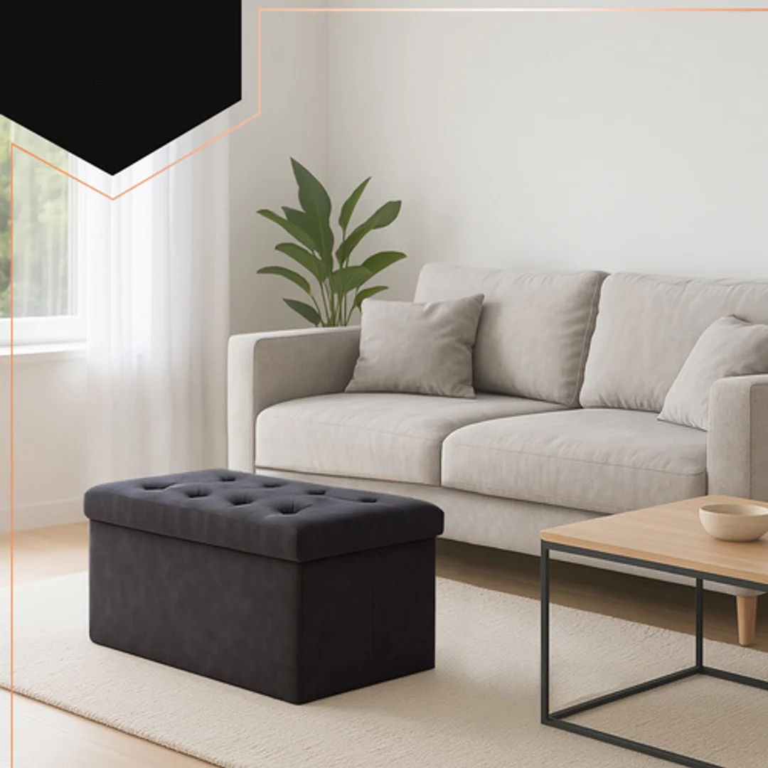 Pufa Welurowa Składana Ciemnoszara 76x38x38cm Ruhhy 26130 — zdjęcie 11