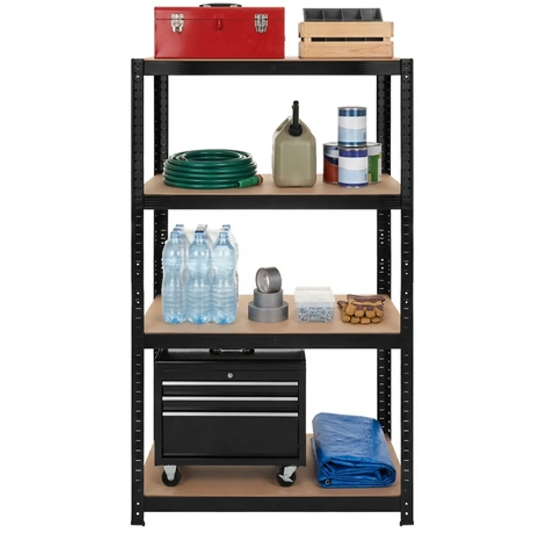 Regał Magazynowy PAKO Czarny 150x75x30 4 Półki 700 Kg — zdjęcie 18
