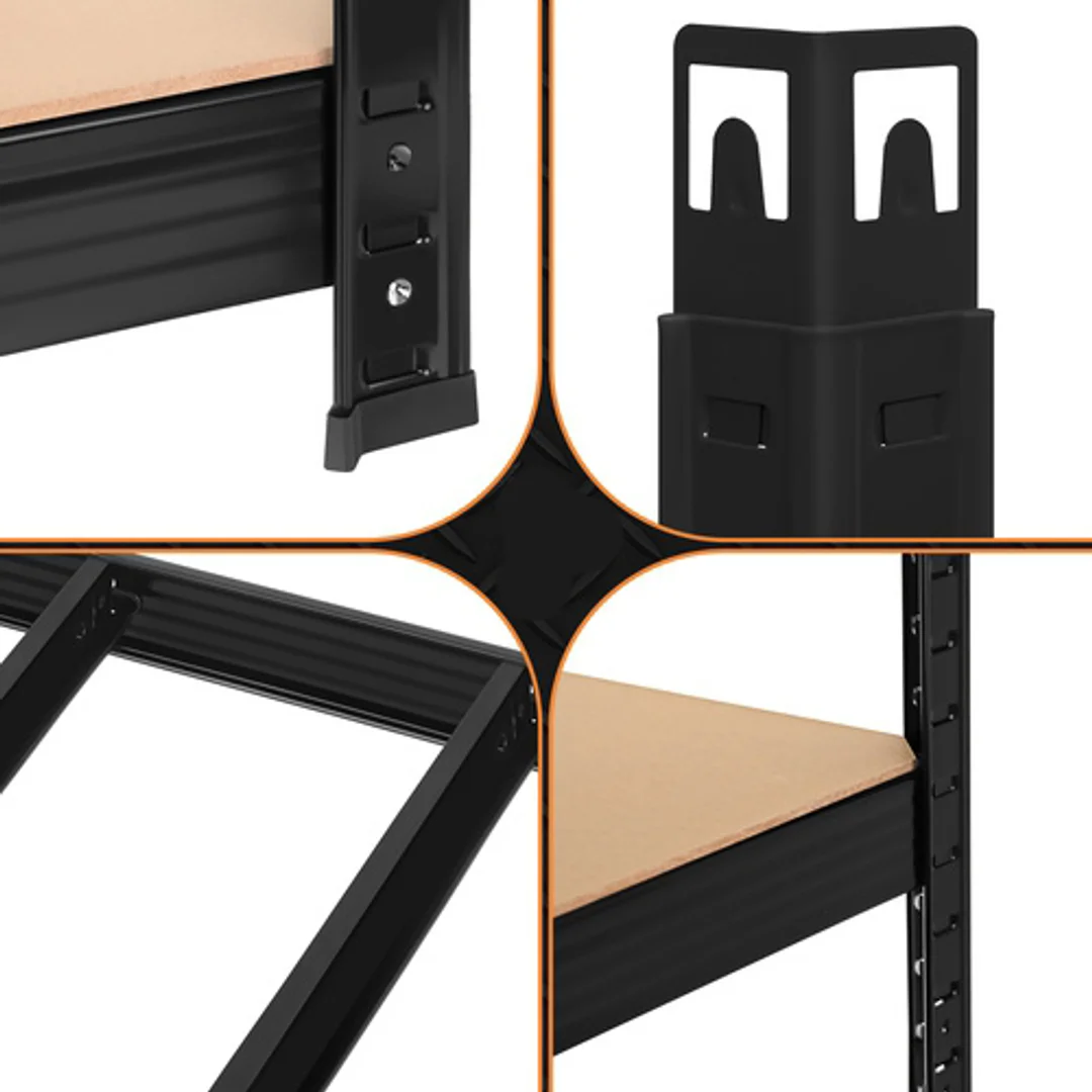 Regał Magazynowy PAKO Czarny 180x100x60 5 Półek 1000 Kg — zdjęcie 17