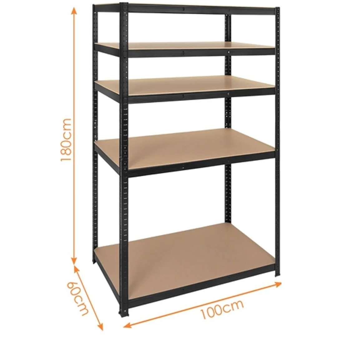 Regał Magazynowy PAKO Czarny 180x100x60 5 Półek 1000 Kg — zdjęcie 22