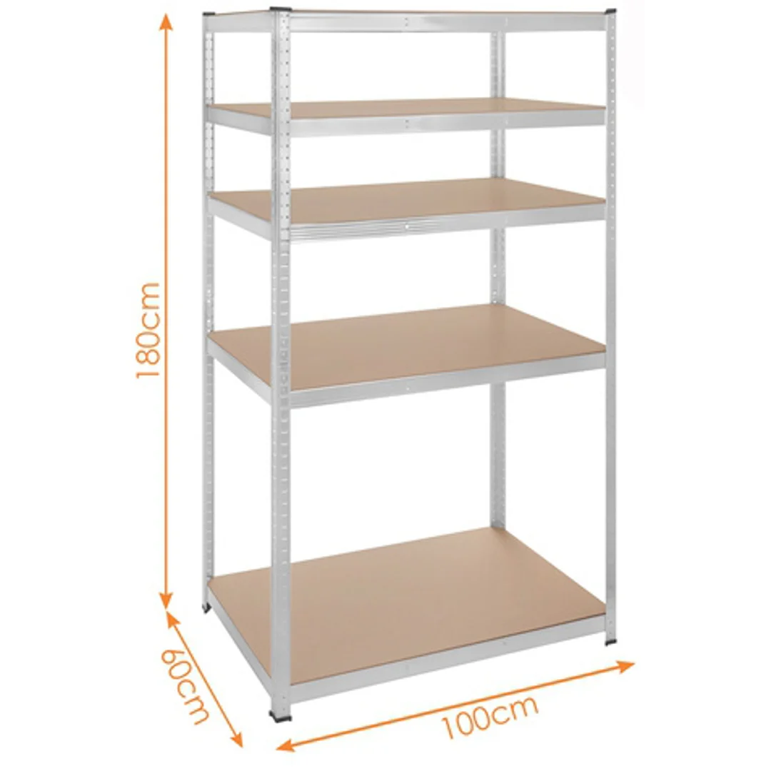 Regał Magazynowy PAKO Srebrny 180x100x60 5 Półek 1000 Kg — zdjęcie 24