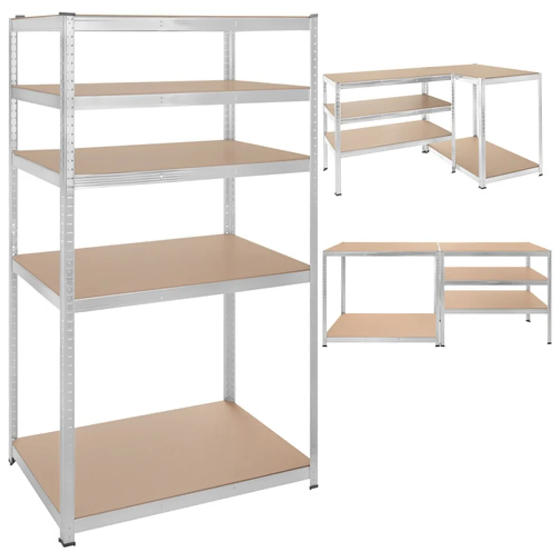 Regał Magazynowy PAKO Srebrny 180x100x60 5 Półek 1000 Kg — zdjęcie 5