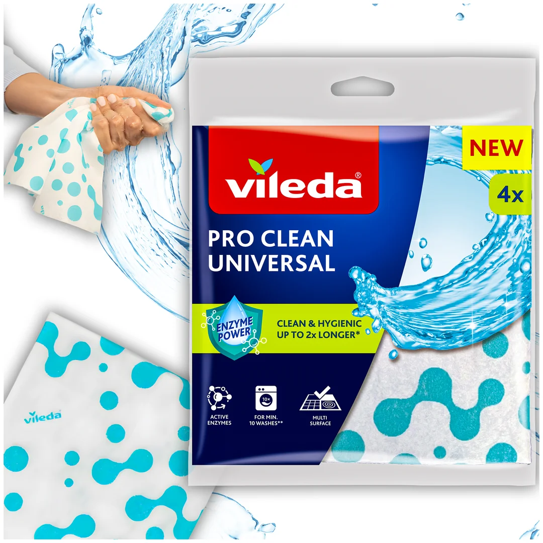 Ściereczka uniwersalna z enzymami Vileda Pro Clean 4 szt. — zdjęcie 2
