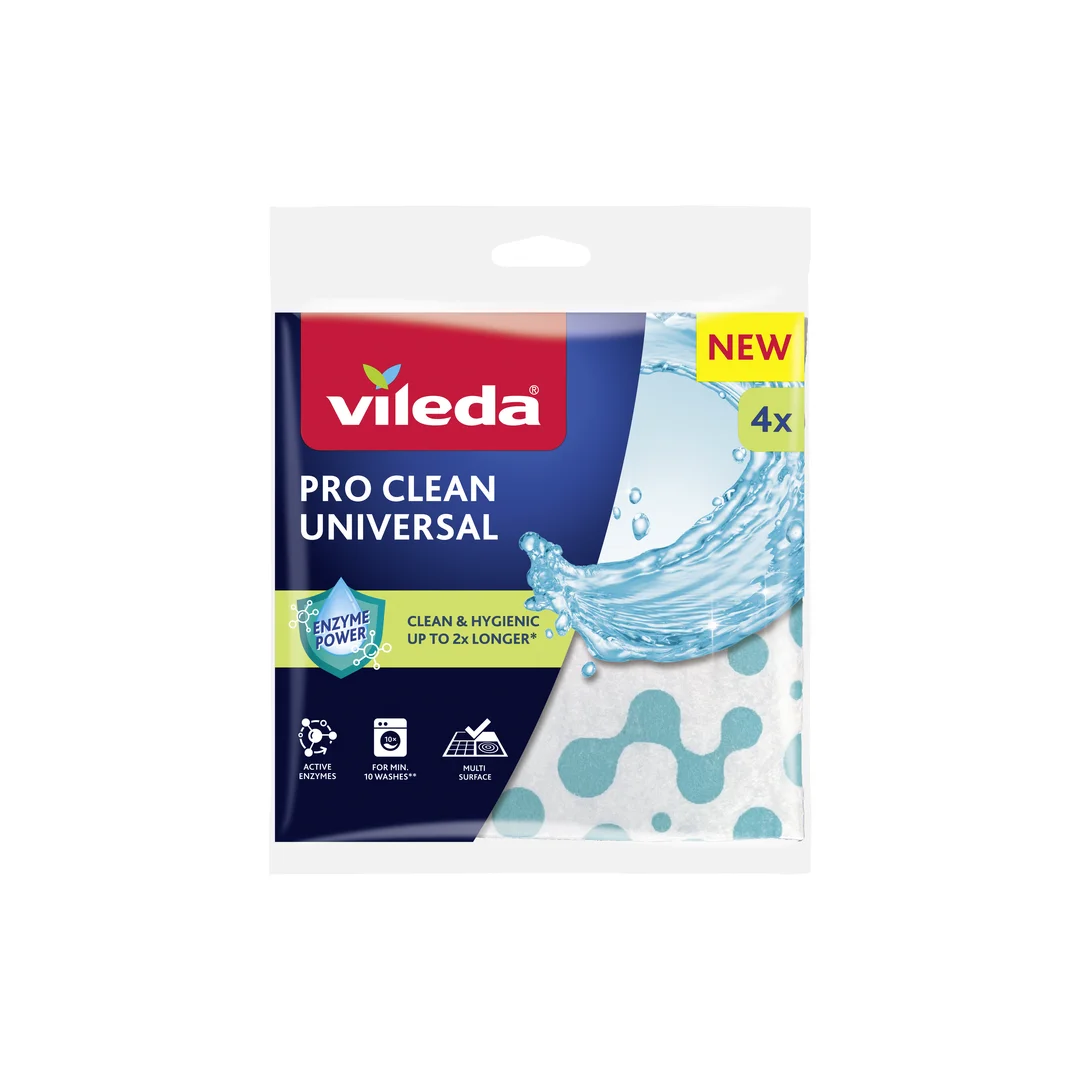 Ściereczka uniwersalna z enzymami Vileda Pro Clean 4 szt. — zdjęcie 4