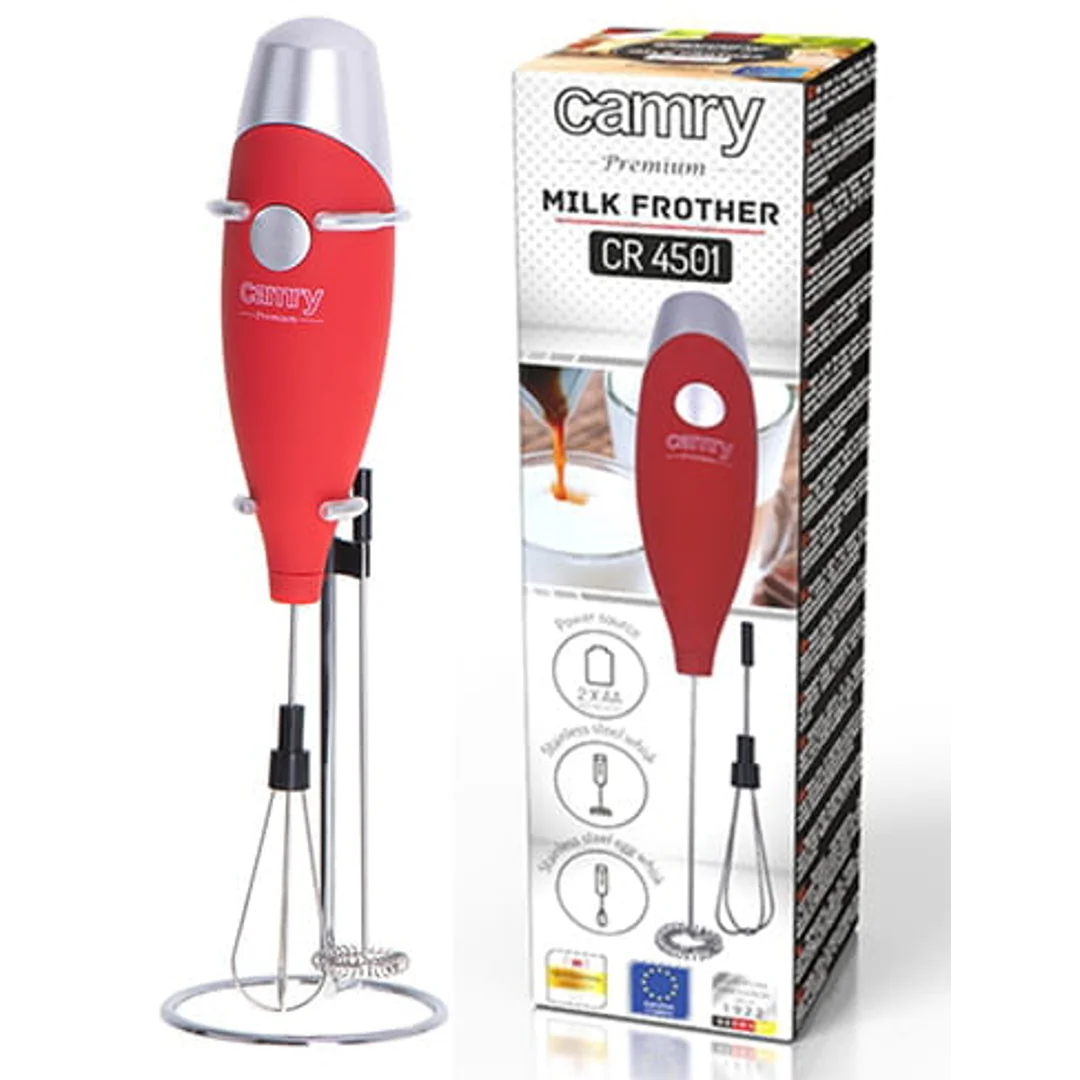 Spieniacz Do Mleka Z Mieszadłem I Stojakiem CAMRY CR 4501 red — zdjęcie 13