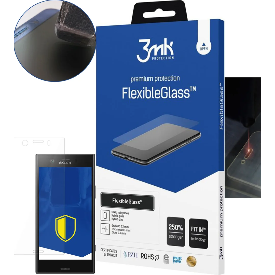 Szkło Hybrydowe Sony Xperia XZ1 Compact - 3mk FlexibleGlass — zdjęcie 16