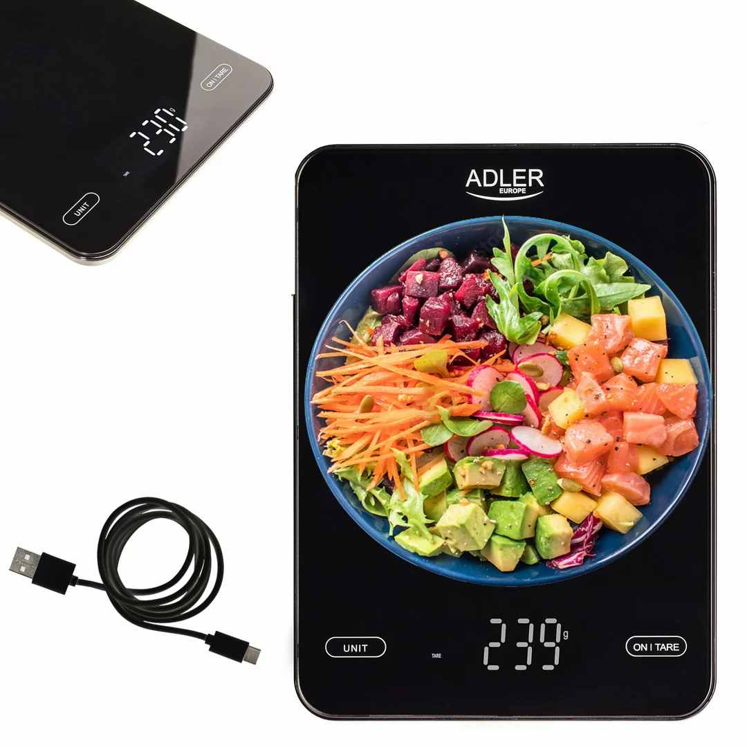 Waga Kuchenna 10 kg Ładowana Przez USB ADLER AD 3177b — zdjęcie 6