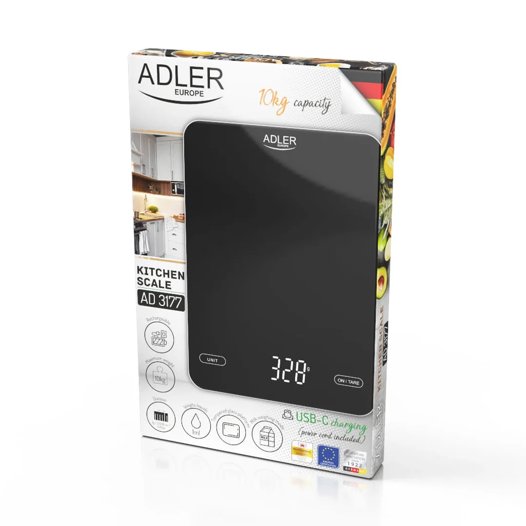 Waga Kuchenna 10 kg Ładowana Przez USB ADLER AD 3177b — zdjęcie 10