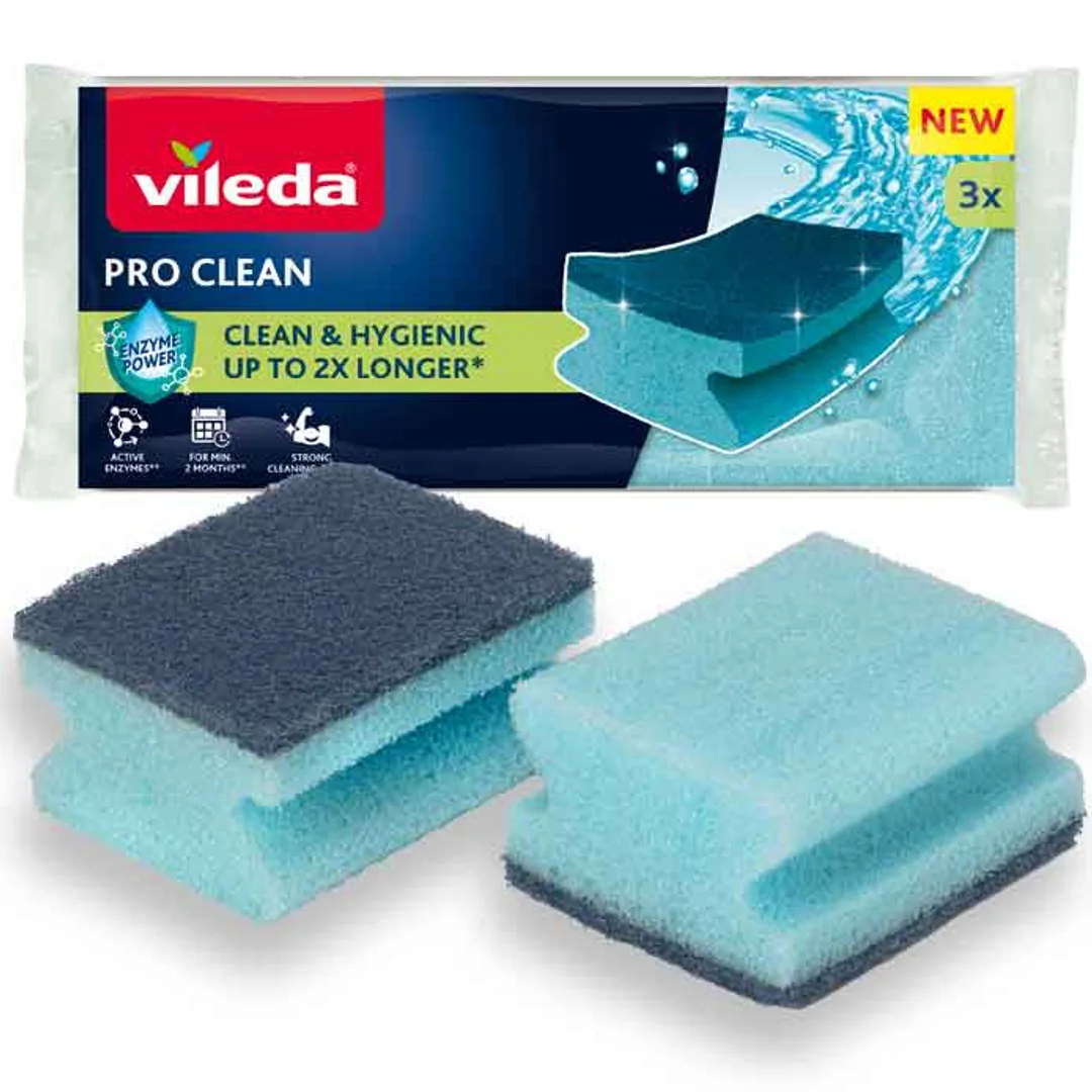 Zmywak profilowany z enzymami Vileda Pro Clean 3 szt. — zdjęcie 13