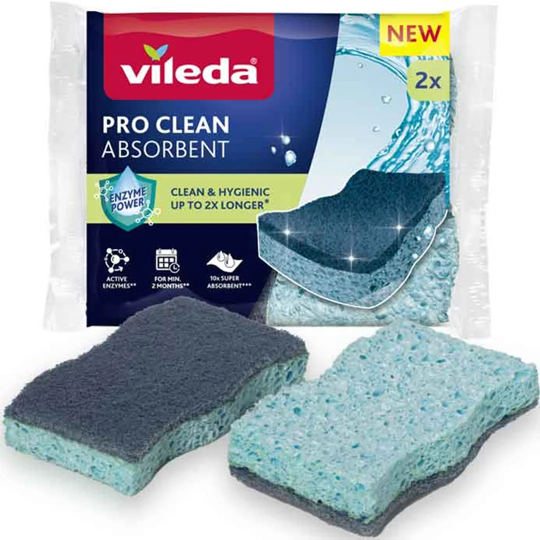 Zmywak wiskozowy z enzymami Vileda Pro Clean 2 szt. — zdjęcie 12