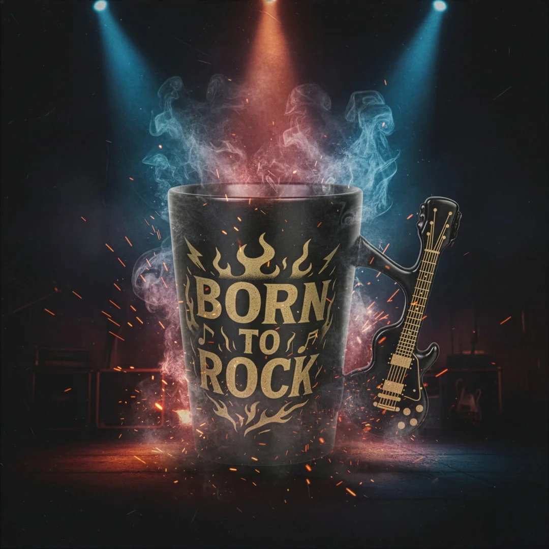 Kubek Gitara Elektryczna - Single Cut Style - prezent dla fanów rocka — zdjęcie 4