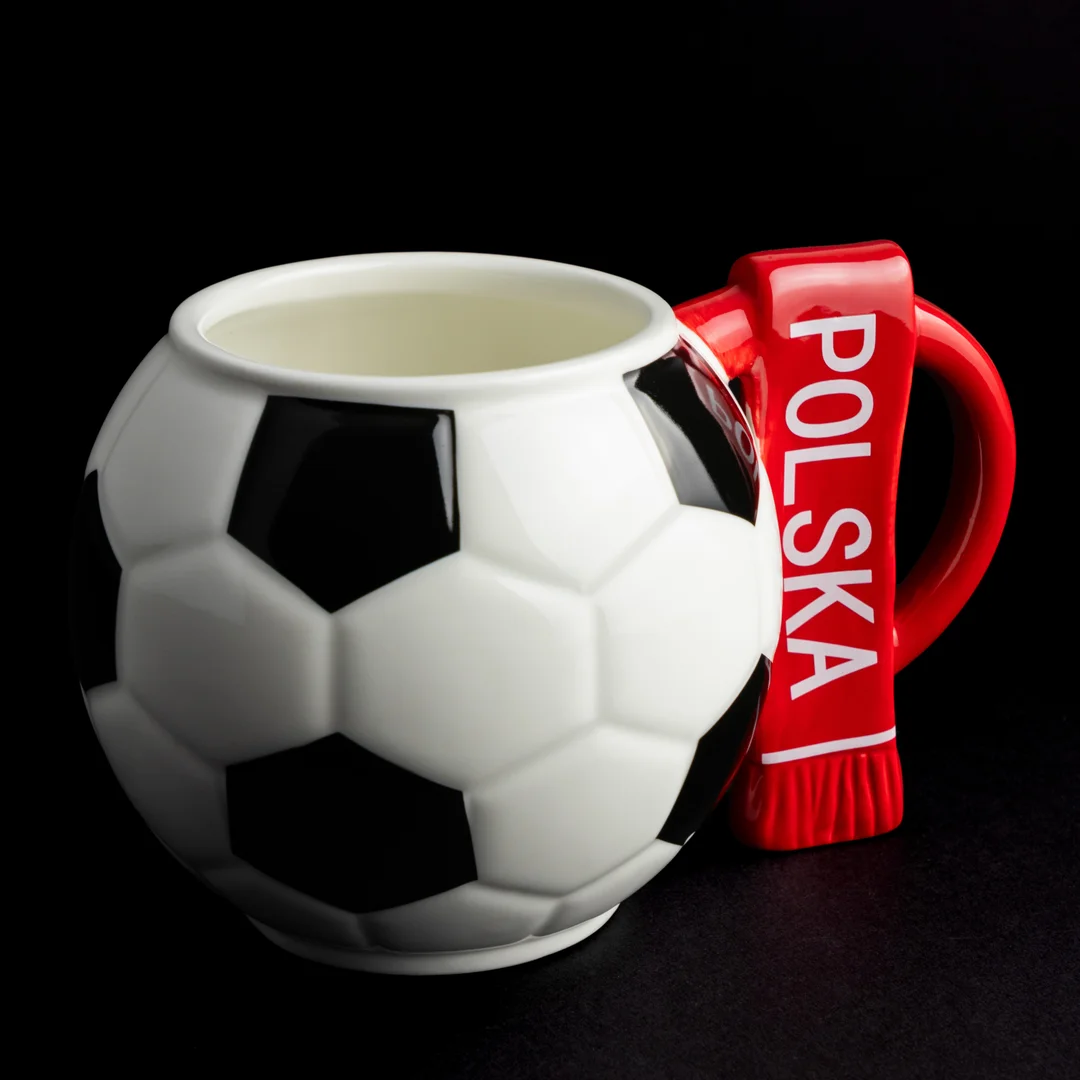 Kubek piłka z szalikiem - Polska i podkładka piłkarska - XXL 700 ml — zdjęcie 4