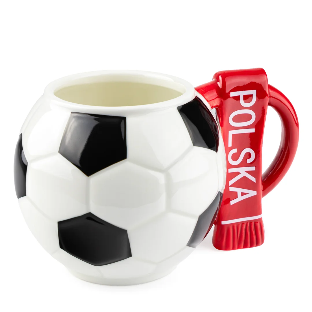 Kubek piłka z szalikiem - Polska - prezent dla kibica - XXL 700 ml — zdjęcie 2