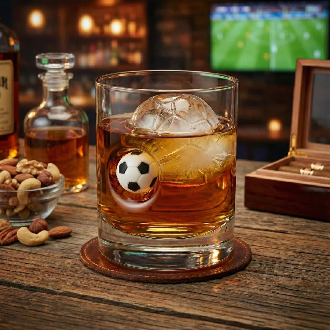 Szklanka do whisky z piłką - prezent dla kibica, piłkarza, faceta, męża — zdjęcie 3