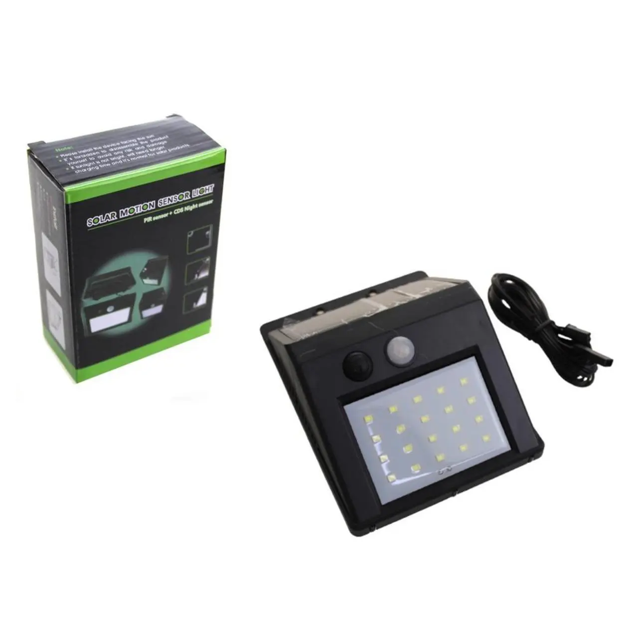 lampa 20 led solarna kinkiet z czujnikiem ruchu 13x9,5 cm S-1565