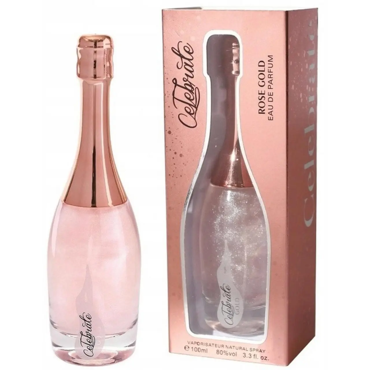 perfumy Celebrate Rose Gold z brokatem 100ml