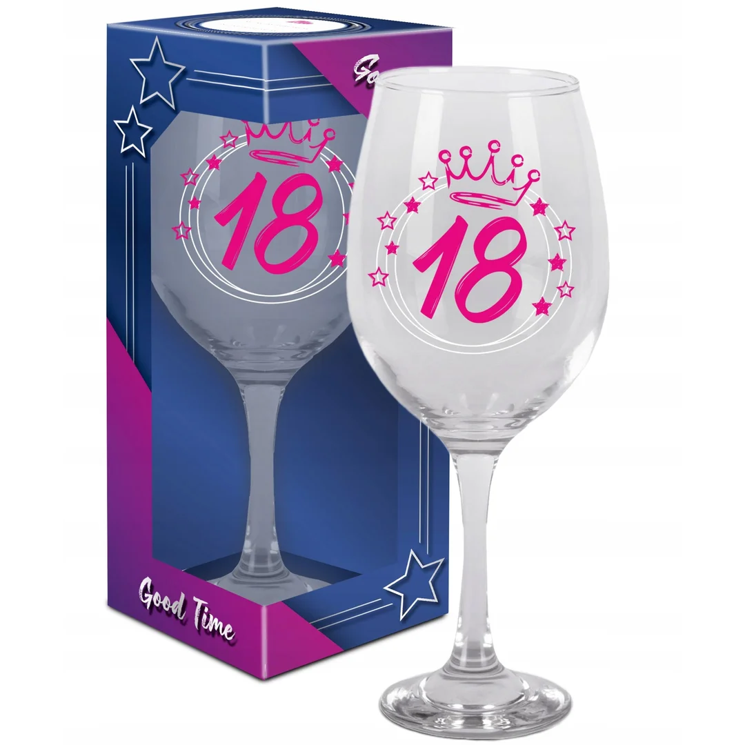 kieliszek do wina prezent na 18 urodziny upominek 580ml GOOD TIME