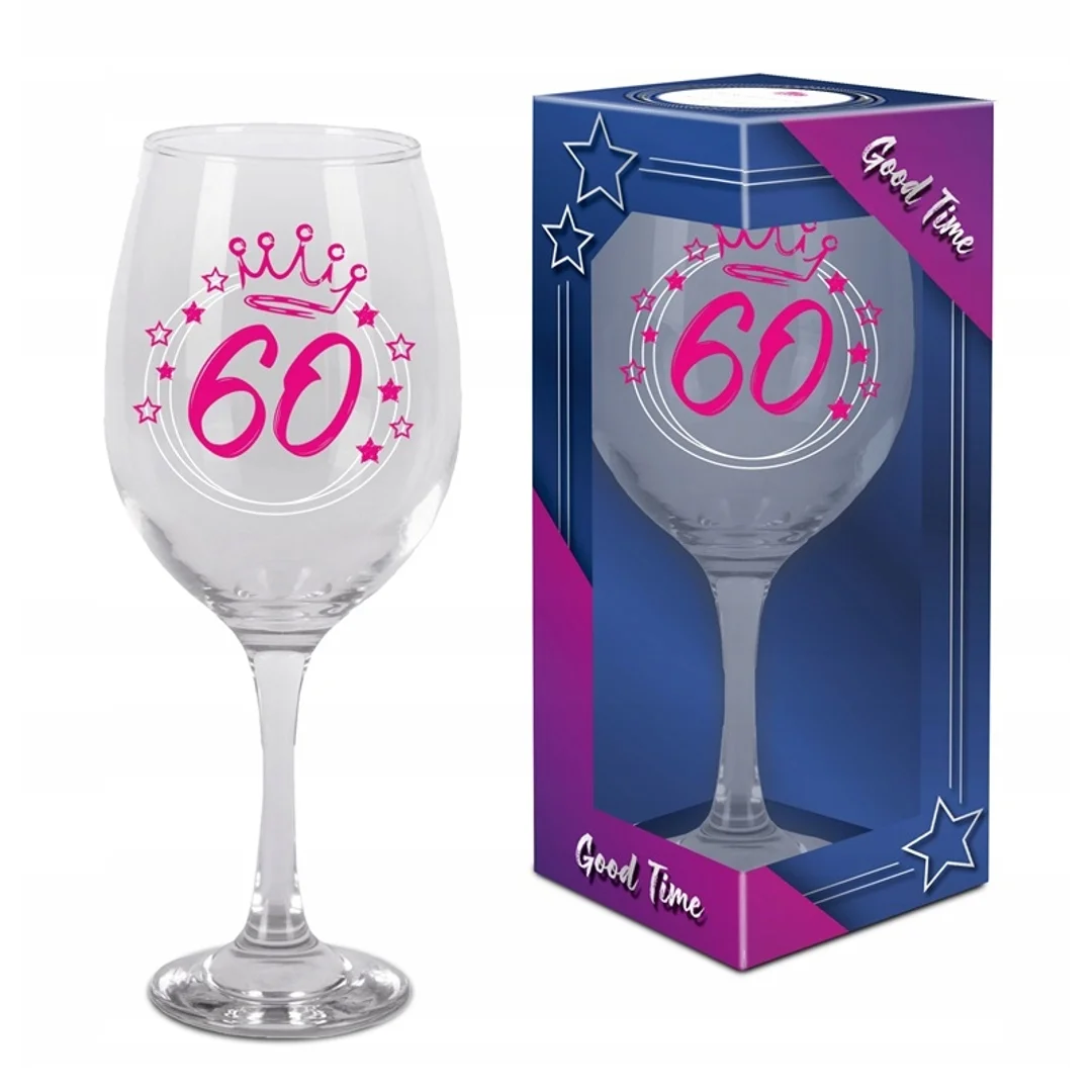 kieliszek do wina prezent na 60 urodziny upominek 580ml GOOD TIME