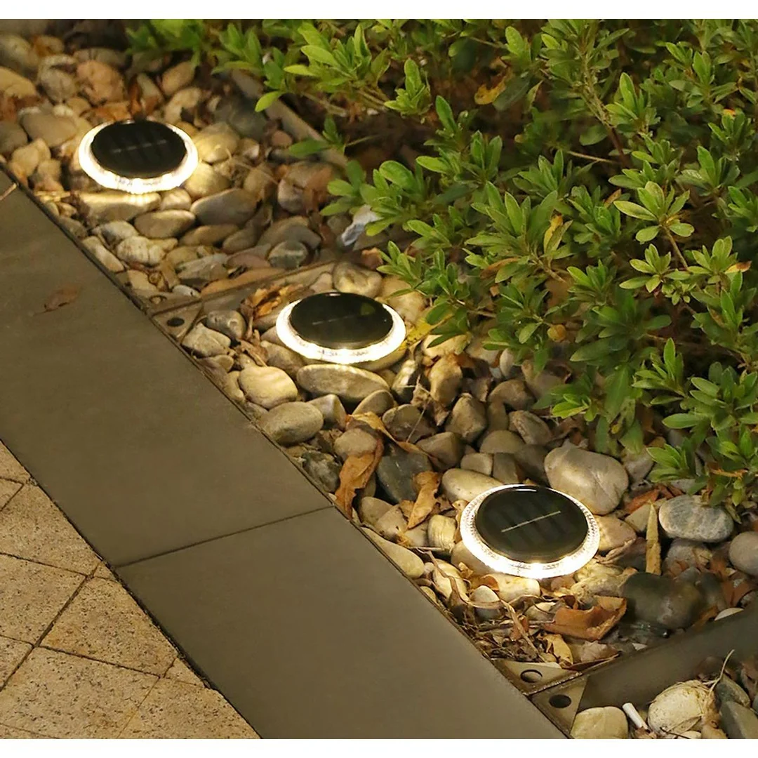 LAMPY SOLARNE DYSKOWE DO WBICIA W GRUNT LUB MONTAŻU NA ŚCIANIE KPL.2SZT - 22