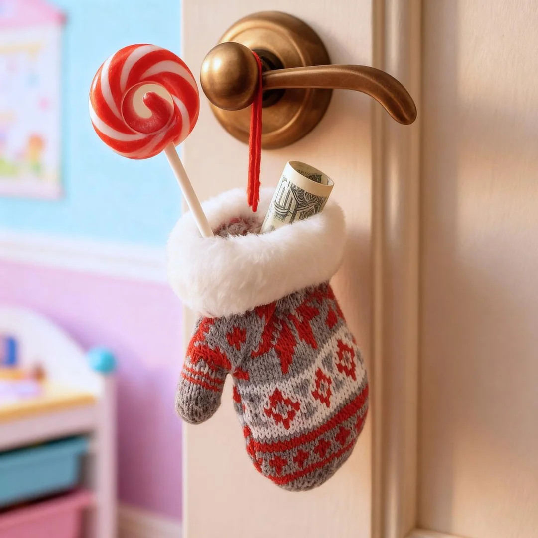 ZAWIESZKA RĘKAWICZKA NA PREZENTY 12CM SZARA - 10