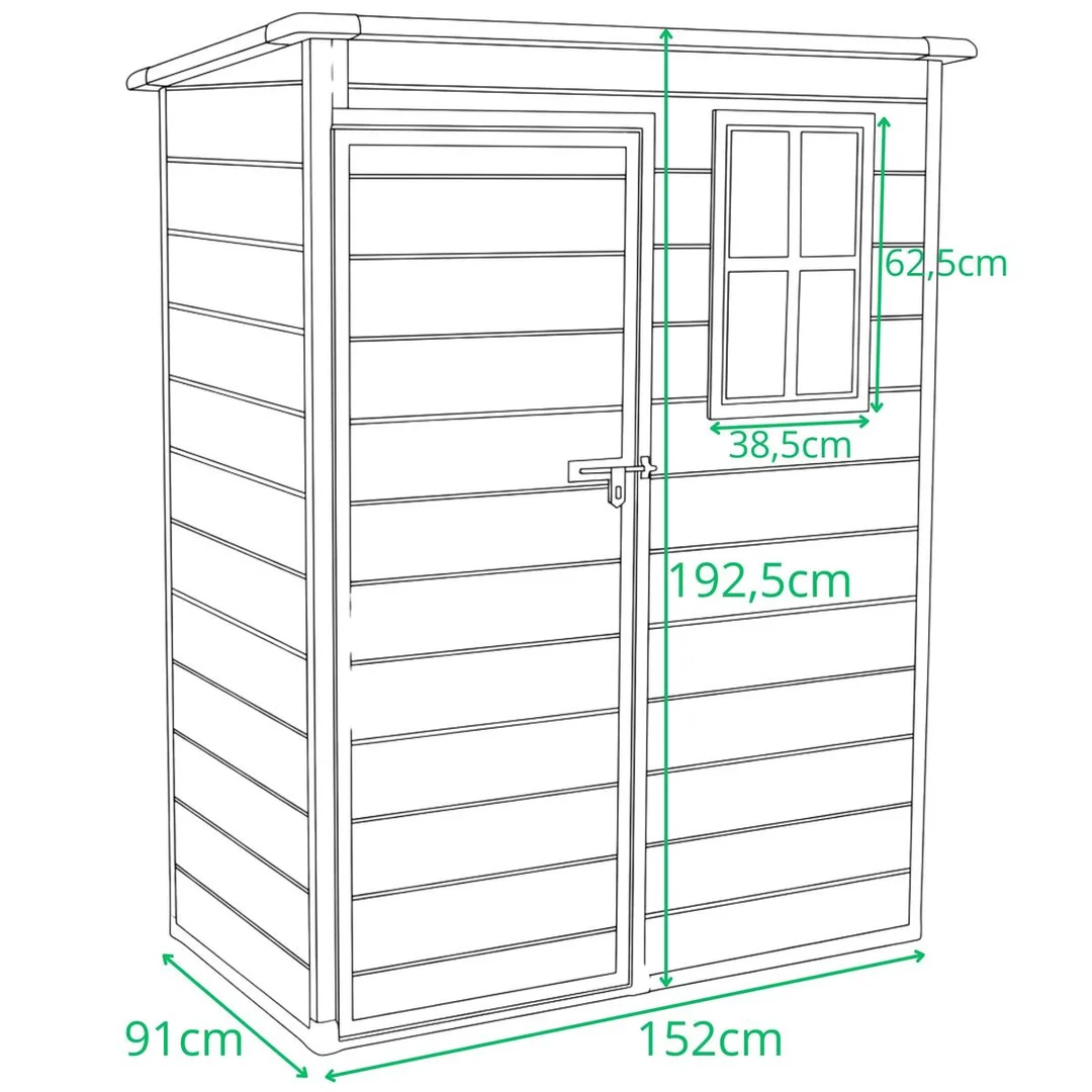 DOMEK OGRODOWY NARZĘDZIOWY PVC 152x91x192,5CM - 5