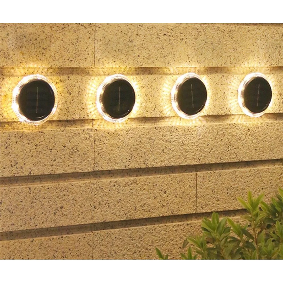 LAMPY SOLARNE DYSKOWE DO WBICIA W GRUNT LUB MONTAŻU NA ŚCIANIE KPL.2SZT - 3